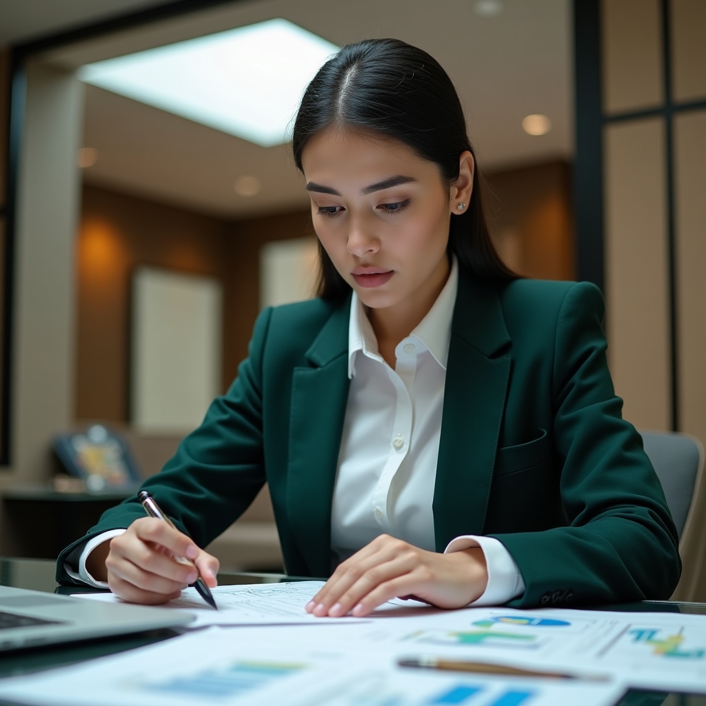 Финансовый аналитик за работой с данными сельхозпредприятия